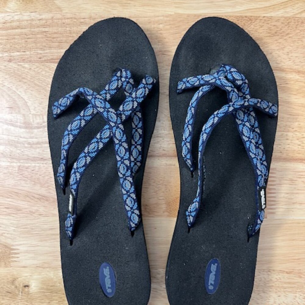 Teva Olowahu Sandals Flip-Flops Size 11 Blue - Picture 3 of 8
